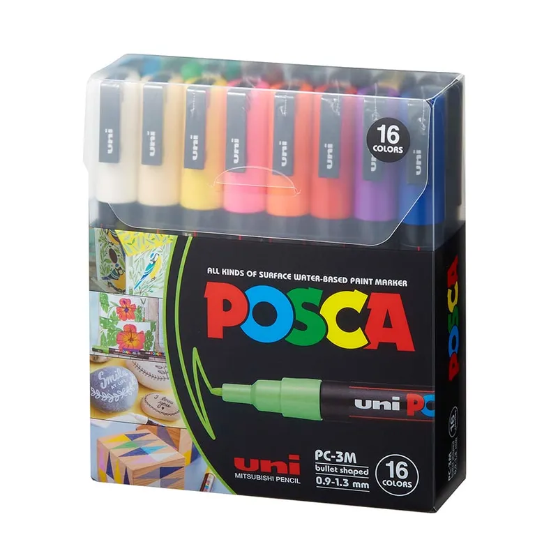 POSCA - POSCA Pack PC-3M 16C Básico Nueva Presentación X16    
