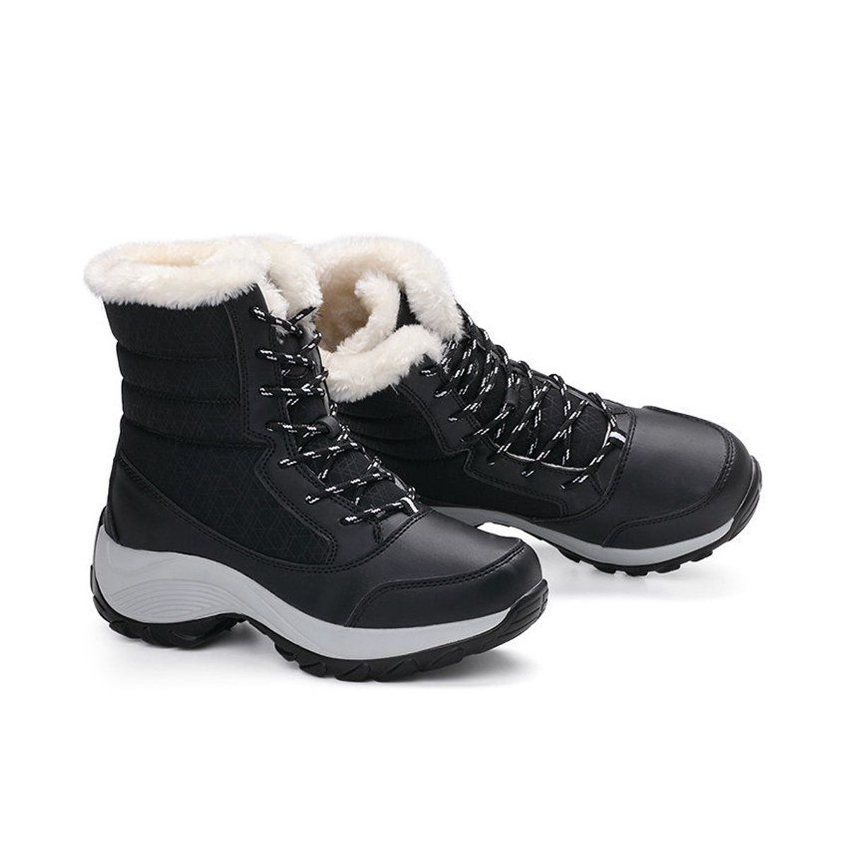 VATYERTY - Botas de nieve de invierno impermeable para mujeres - negro