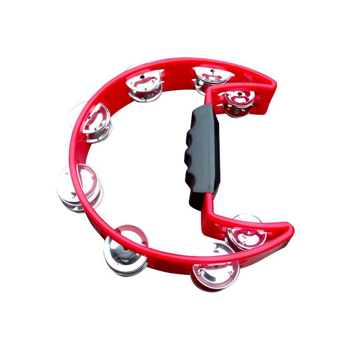 EASTTOP - Easttop - Pandereta de 8 Chapas Doble con Agarradera - Rojo.