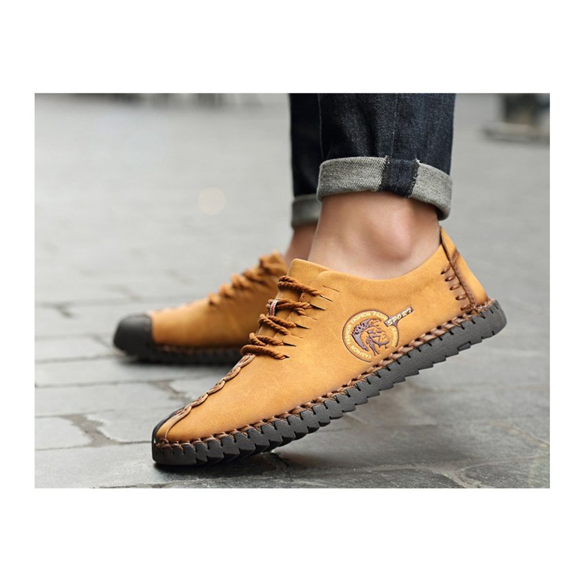 VATYERTY - Zapatos casuales de cuero de verano zapatos hombre casual