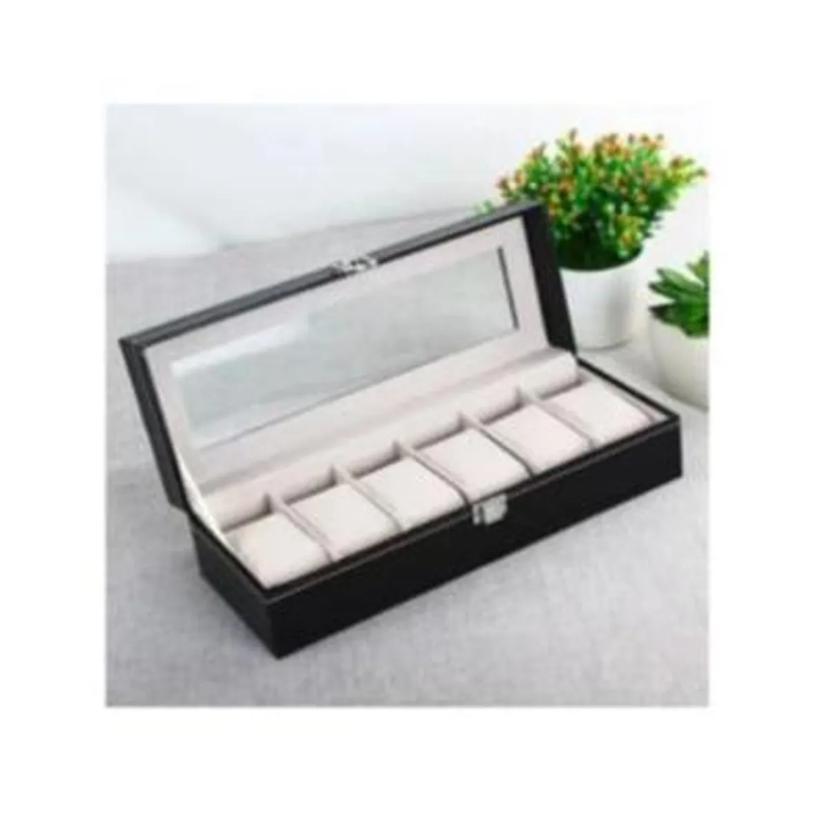 GENERICO - Porta Relojes Elegante 6 Unidades Estuche De Lujo Unisex