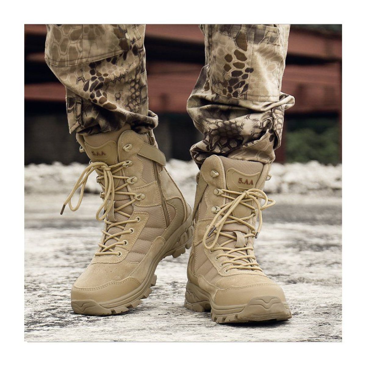 VATYERTY - Zapatos botas militares de cuero al aire libre #1