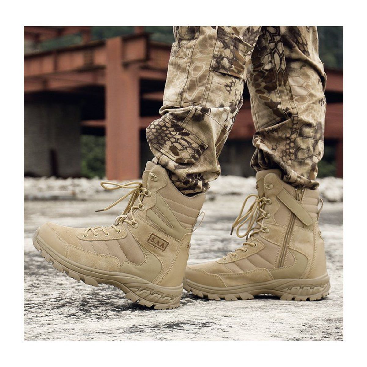 VATYERTY - Zapatos botas militares de cuero al aire libre #1