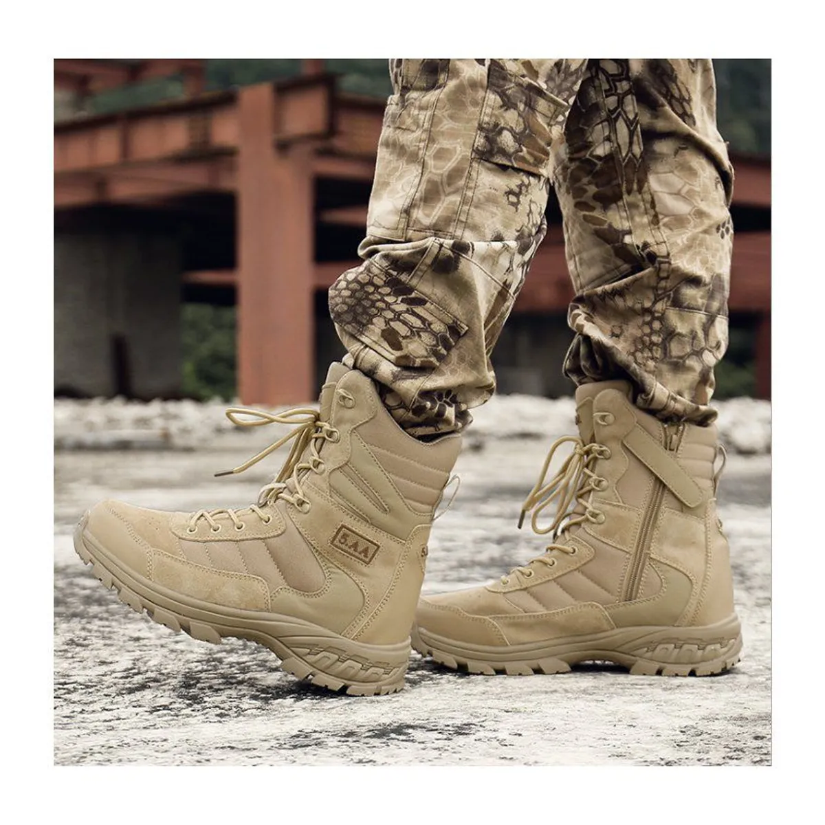 VATYERTY - Zapatos botas militares de cuero al aire libre #1