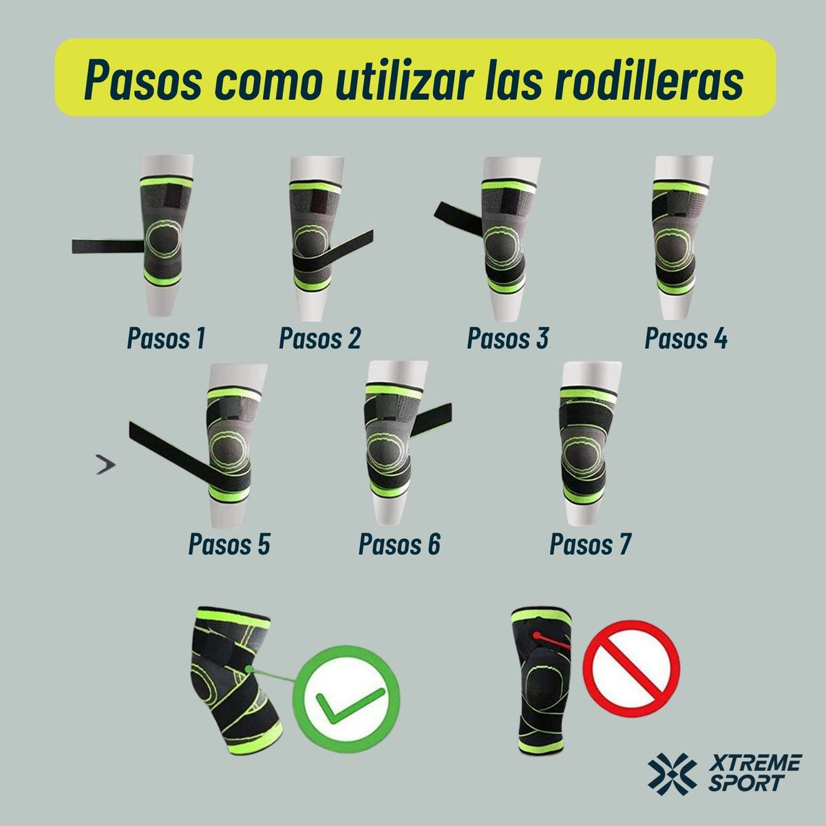 XTREME SPORT - Rodilleras Deportivas Elasticas de Compresión Talla M