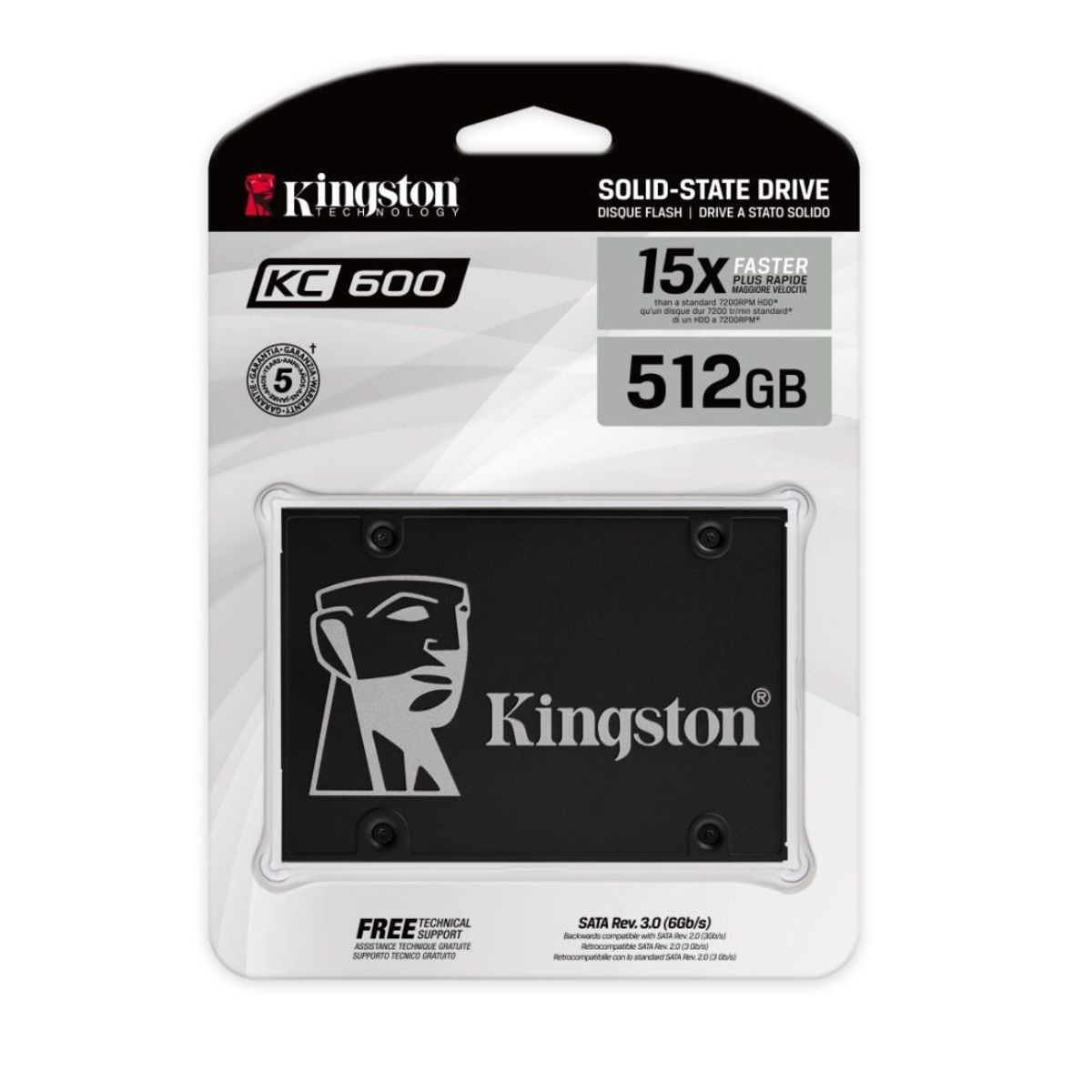 KINGSTON - Disco Estado Solido Kingston KC600 512GB SATA 6 Gbps 2.5 7mm