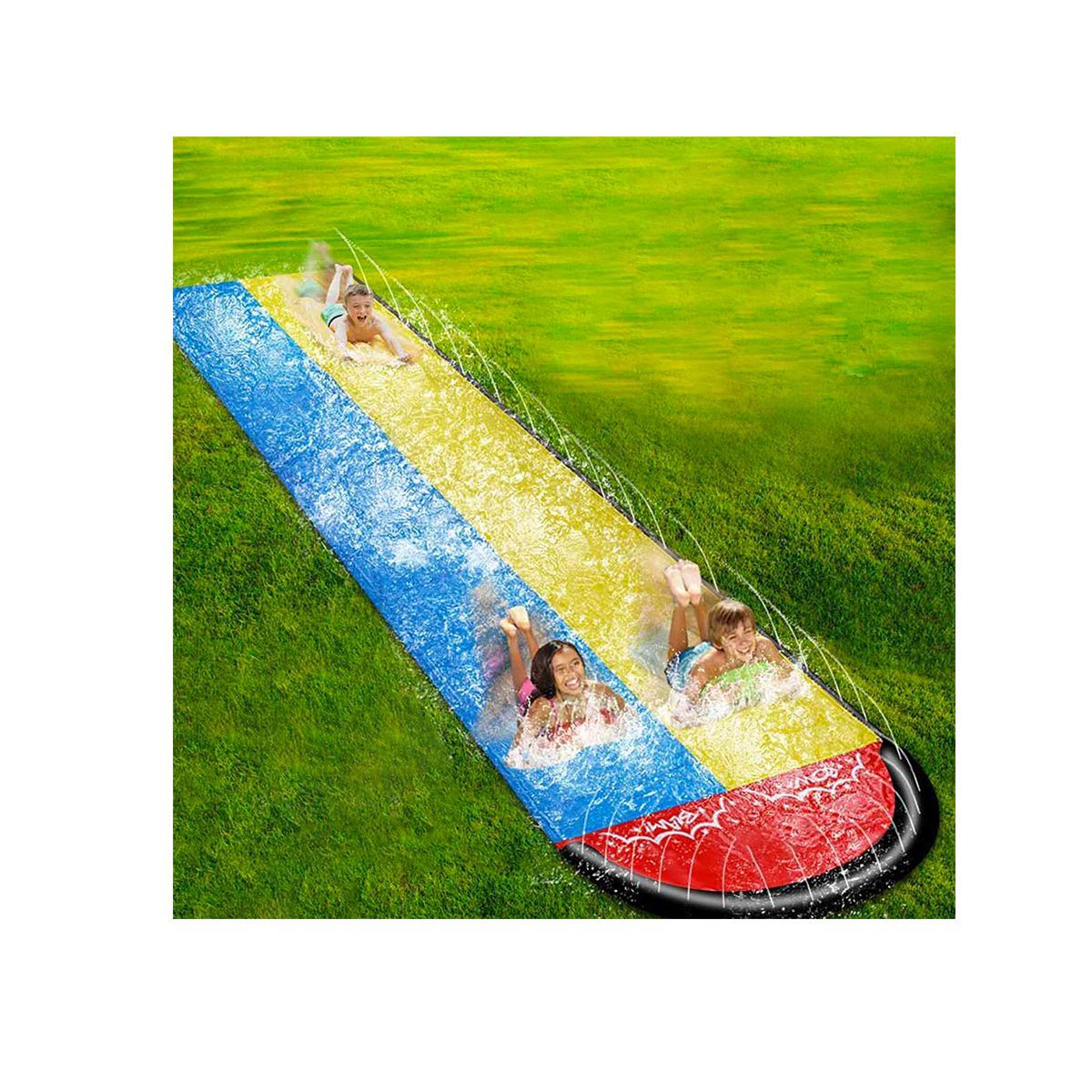 GRETAIL - Tobogan De Agua Doble Carril Para Césped Juego