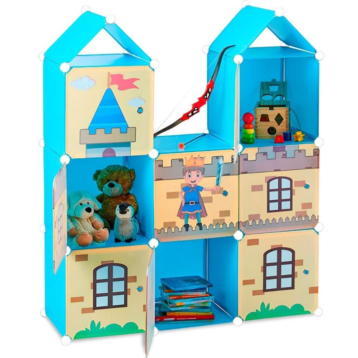 MINARI - Organizador Infantil de Juguetes Castillo Armario Armable AZ C097