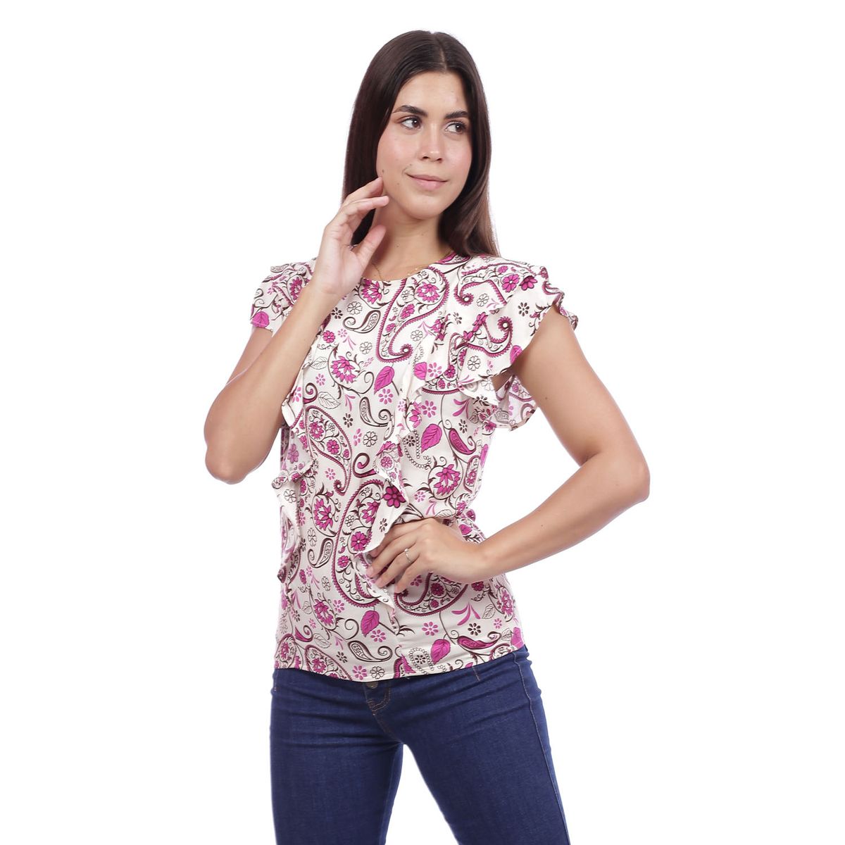 GENERICO - Blusa Manga Bobos Estampada