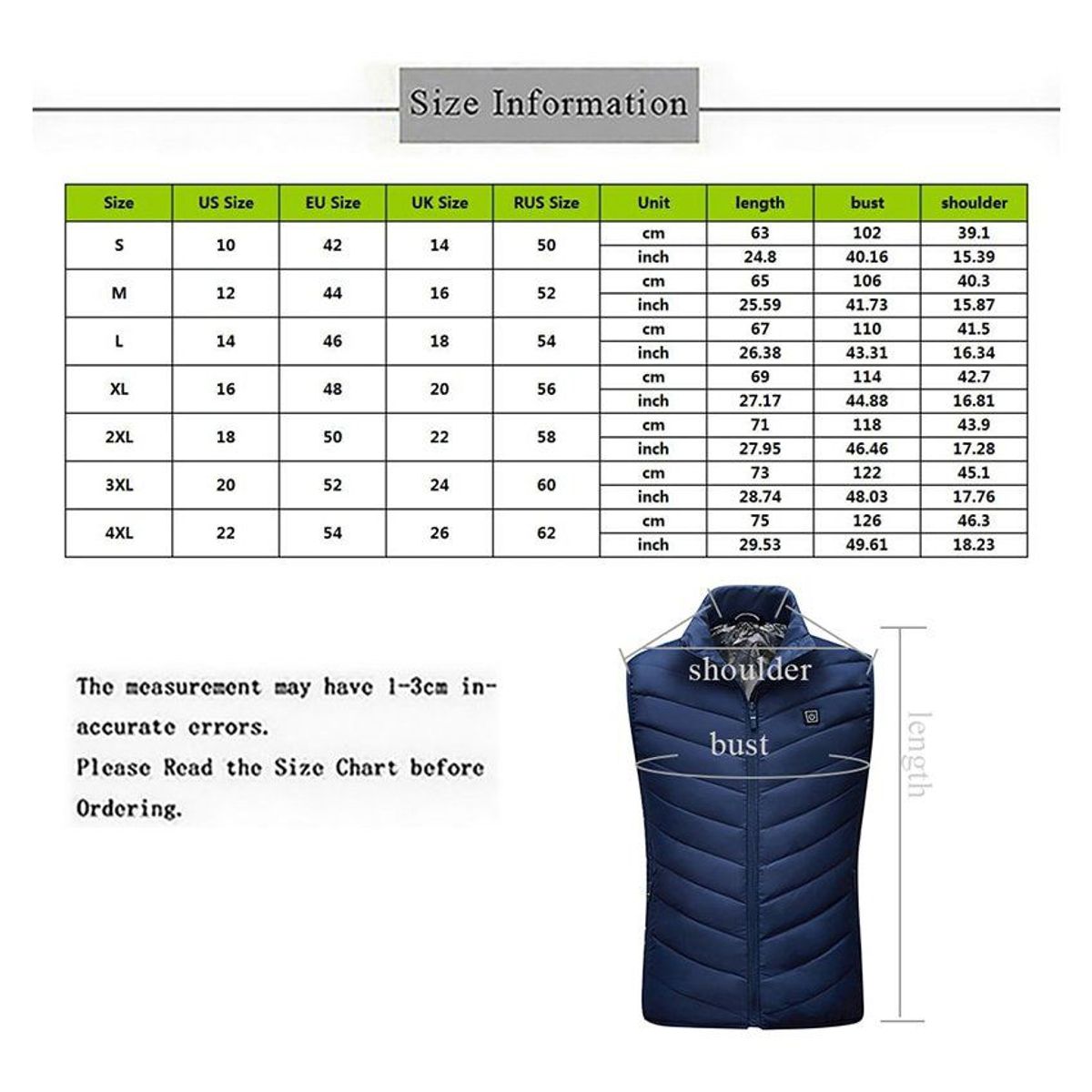 VATYERTY - Chaleco sin mangas para hombre - Invierno