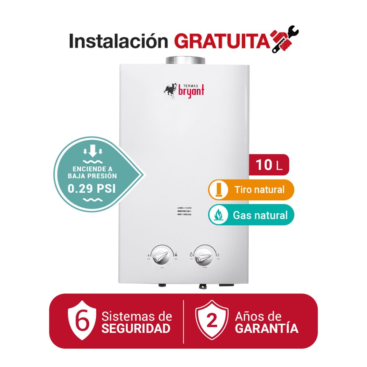 BRYANT - TERMA A GAS 10L BRYANT GAS NATURAL - GAS CALIDDA