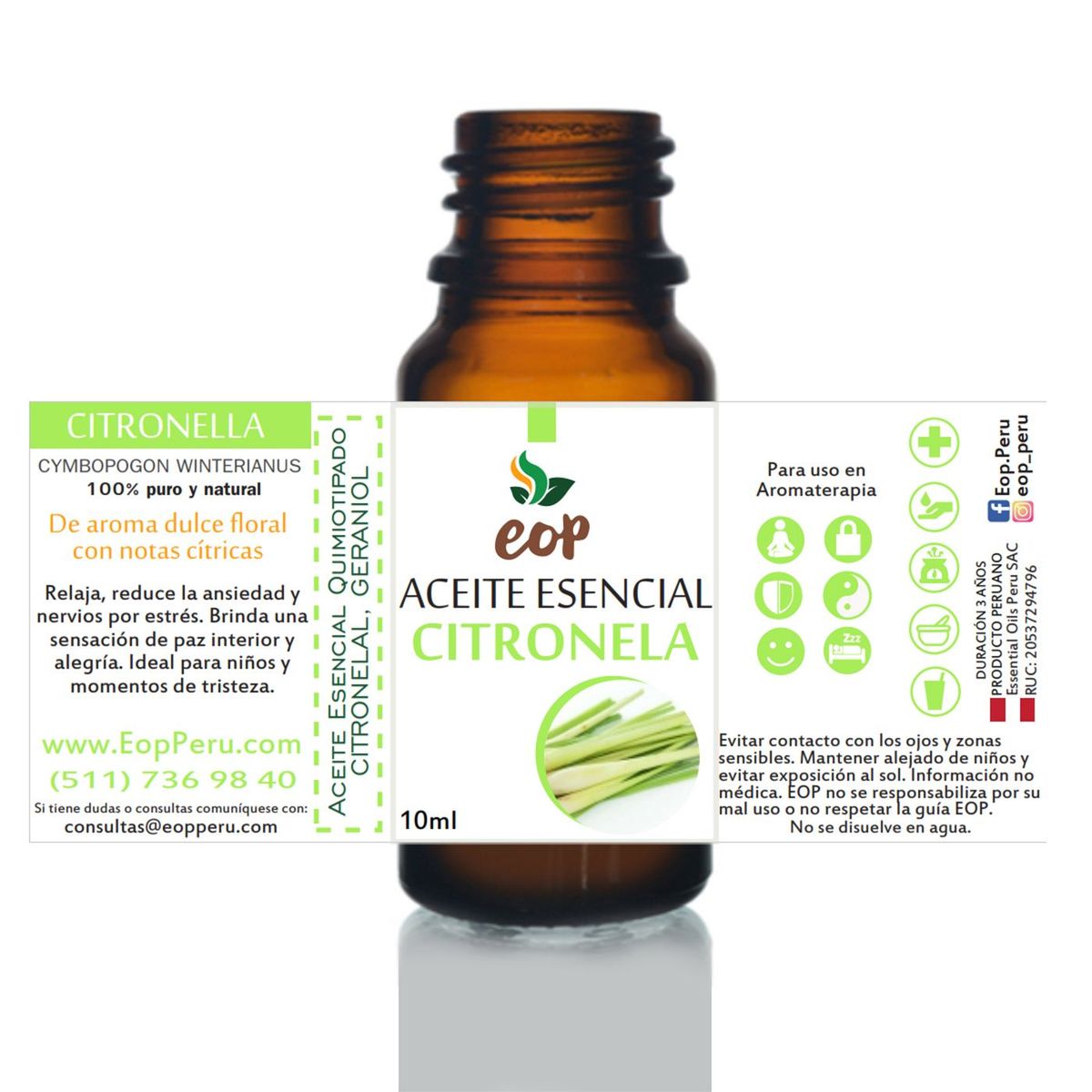 EOP - Aceite Esencial EOP de Citronela 10ml.