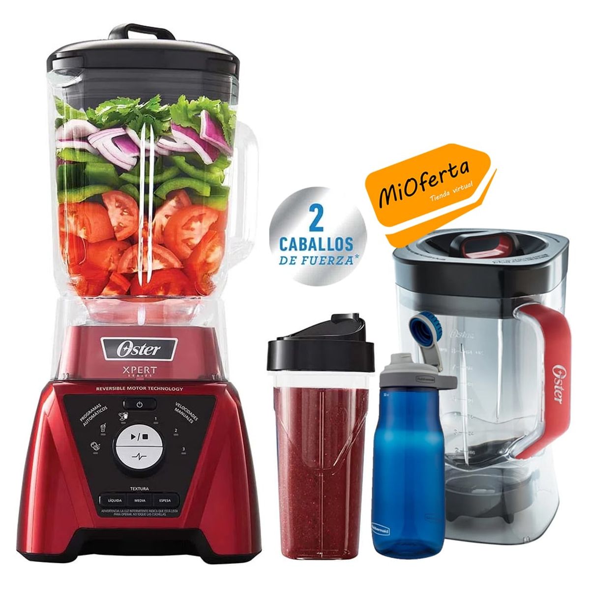 OSTER - Licuadora Xpert  Vaso de 2 Litros BLST3BRPG+Kit de Accesorios