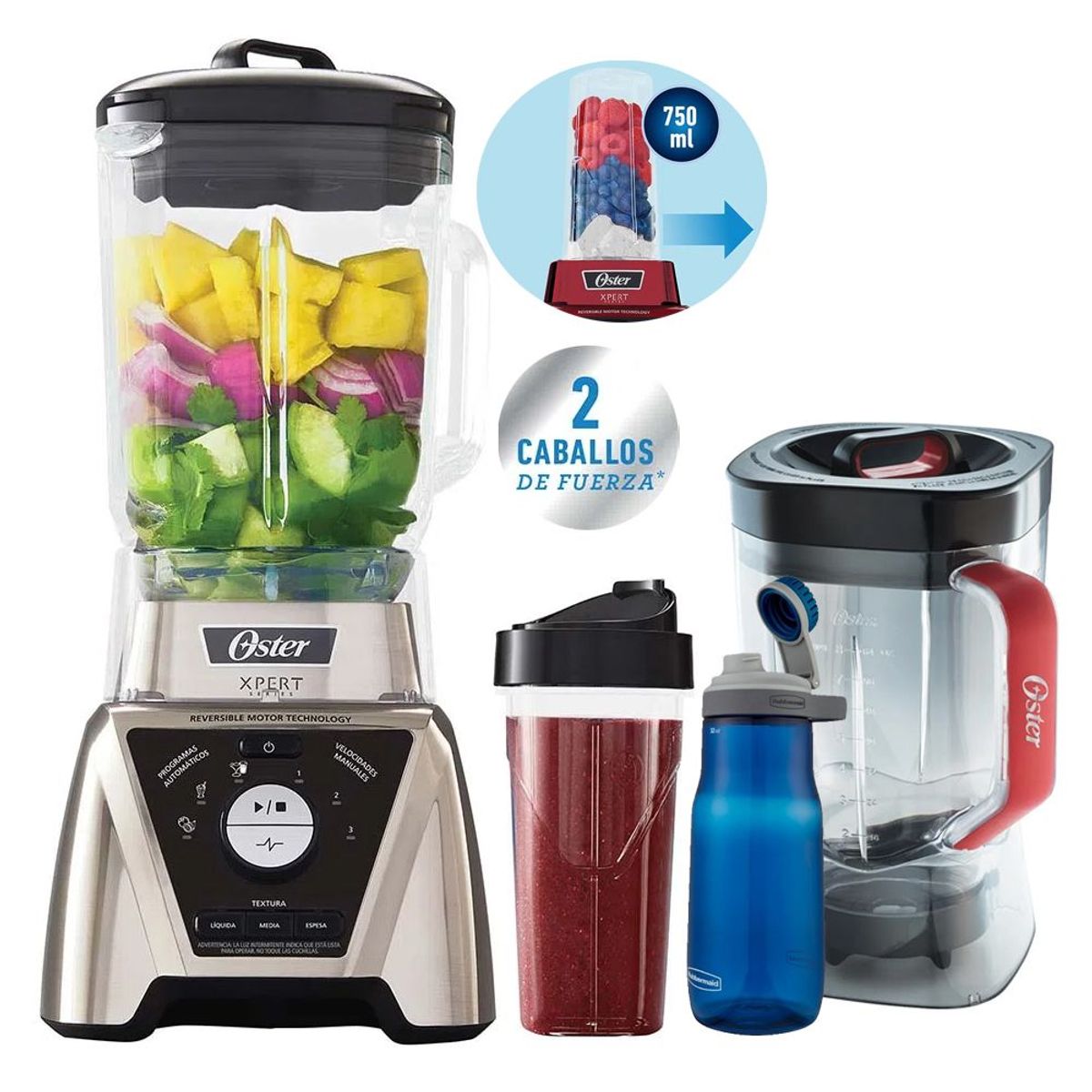 OSTER - Licuadora Xpert  Vaso de 2 Litros BLST3BCPG+Kit de Accesorios