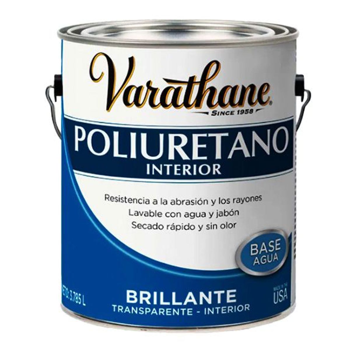 RUST OLEUM - VARATHANE POLIURETANO INTERIOR BRILLANTE BASE AGUA 1 GALÓN