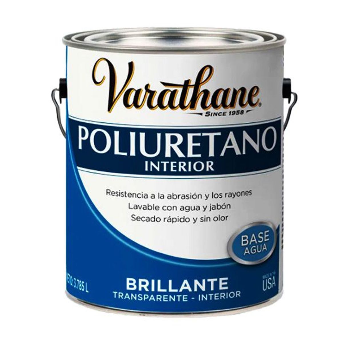 RUST OLEUM - VARATHANE POLIURETANO INTERIOR BRILLANTE BASE AGUA 1 GALÓN