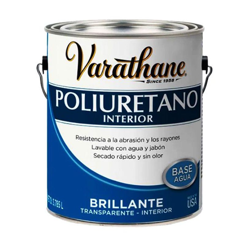 RUST OLEUM - VARATHANE POLIURETANO INTERIOR BRILLANTE BASE AGUA 1 GALÓN