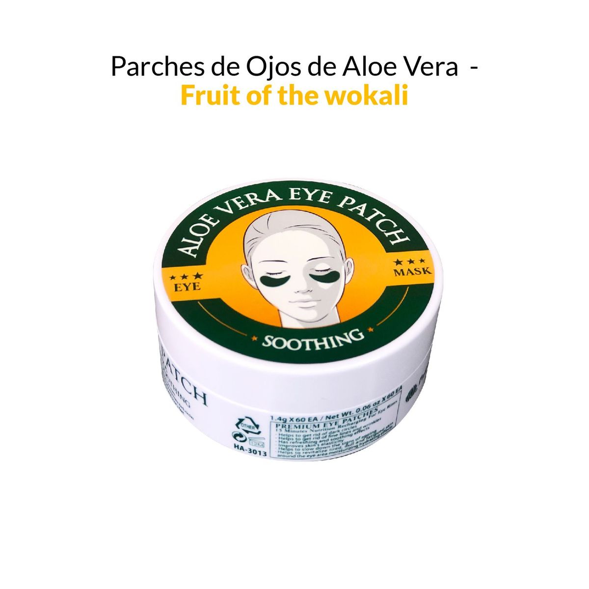 WOKALI - Parches de Ojos de Aloe Vera- Fruit of the wokali