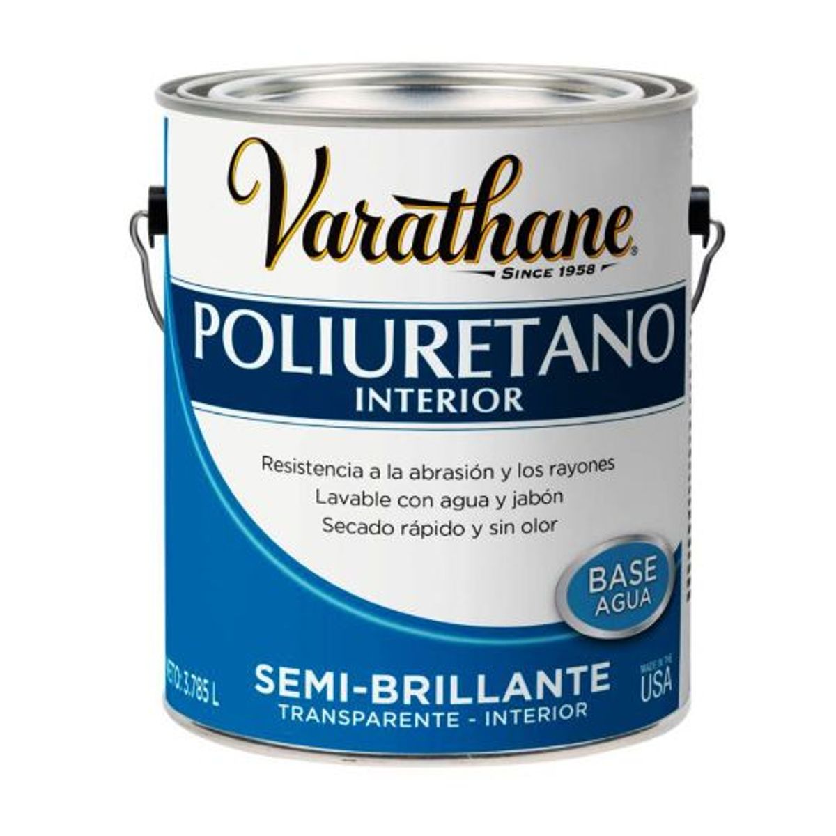 RUST OLEUM - VARATHANE POLIURETANO INTERIOR SEMIBRILLANTE BASE AGUA 1 GALÓN