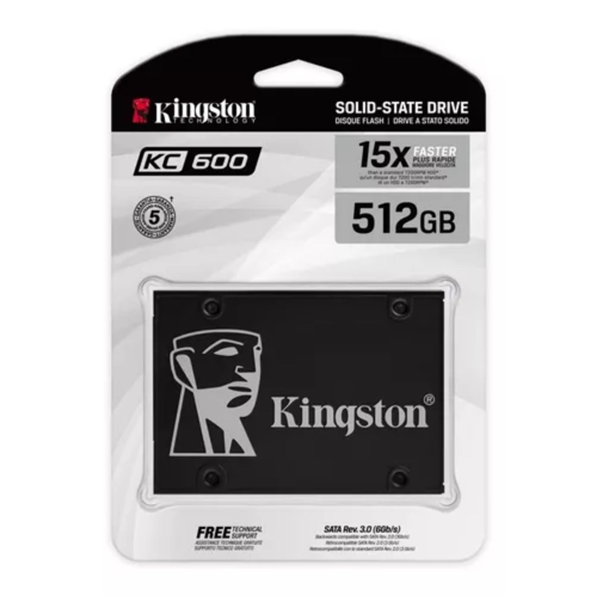 KINGSTON - Disco Duro SSD Solido Kingston SKC600 512Gb Sata 2.5 Cifrado