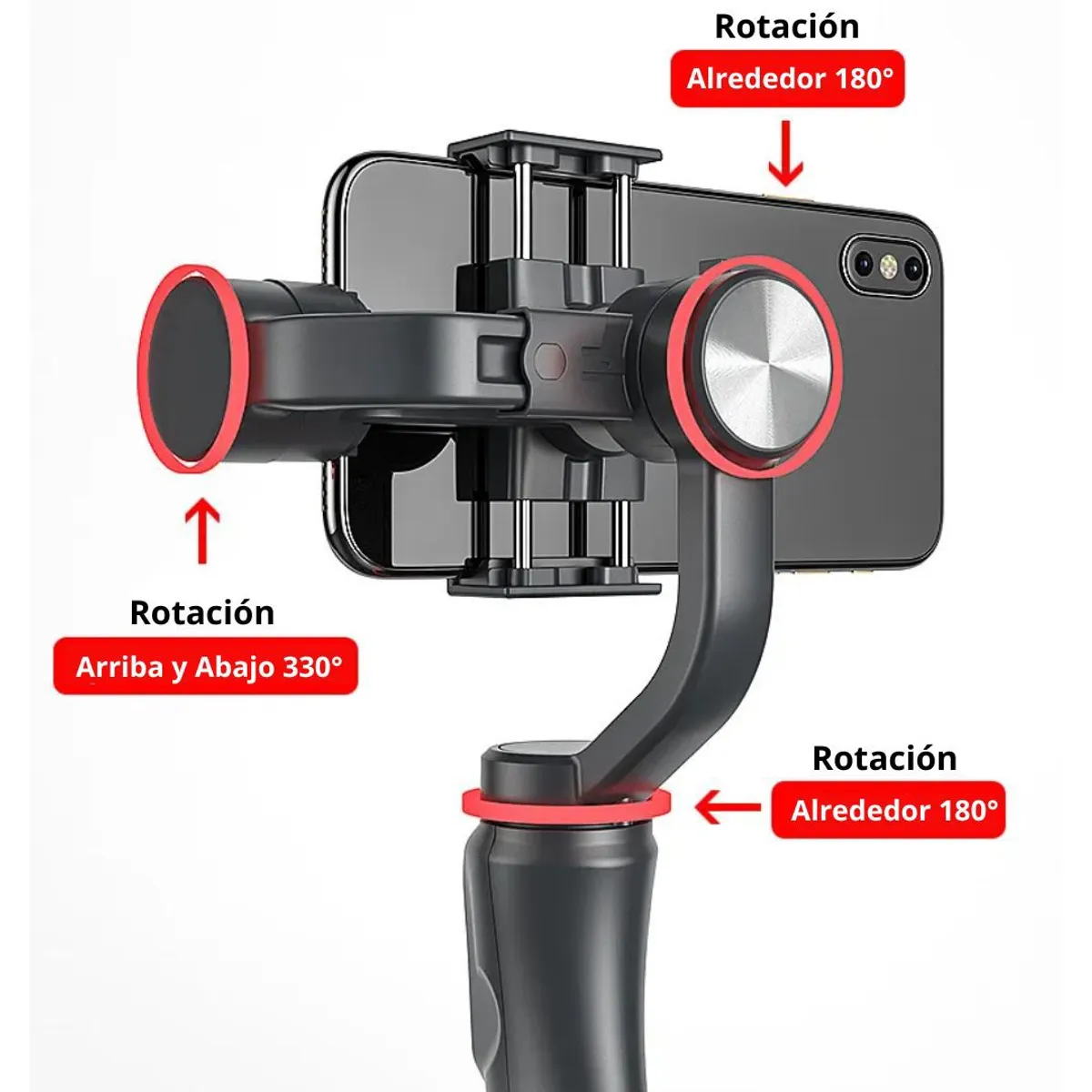 GENERICO - Estabilizador Profesional de Celular y Cámara 3 Ejes Cardán de Mano