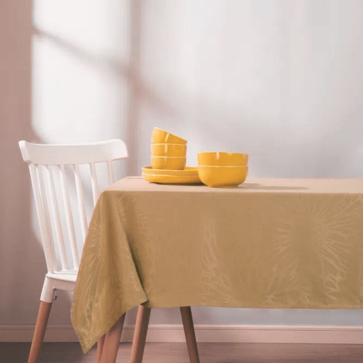 INSPIRA MARKET - Mantel de mesa de tela 150x250 Beige o dorado