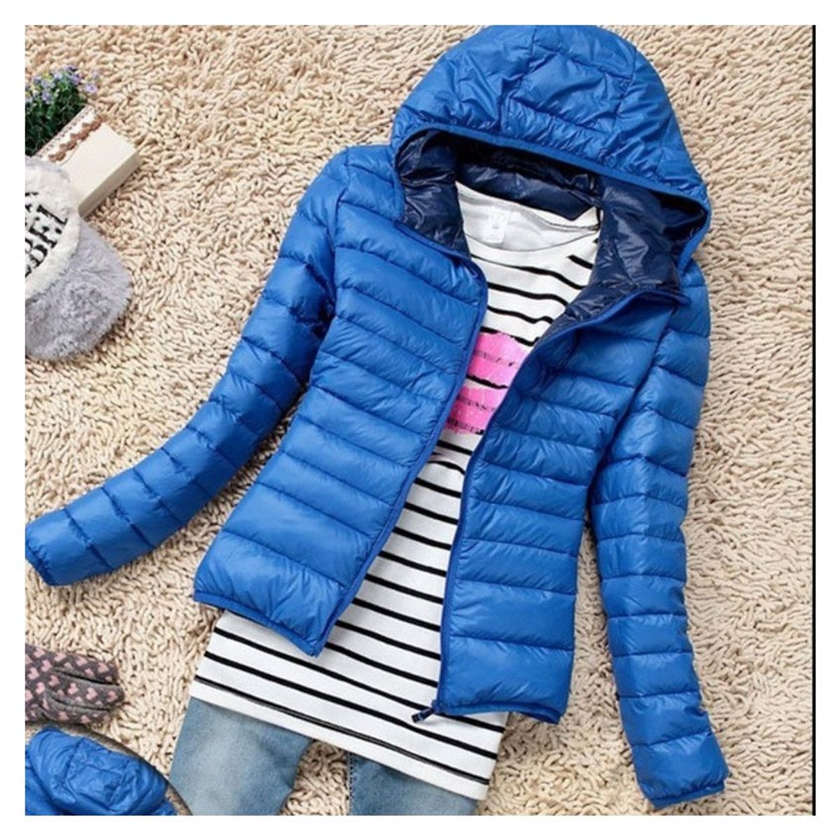 VATYERTY - Casaca Poofer para mujer - Azul