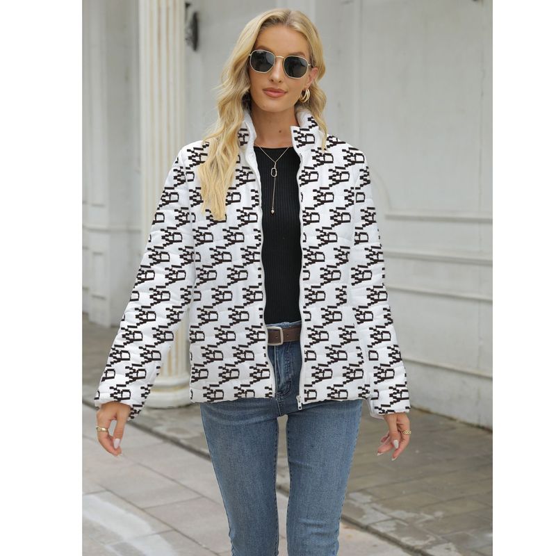 GENERICO - Chaqueta de mujer abrigos cremallera invierno engrosada cálida-blanco