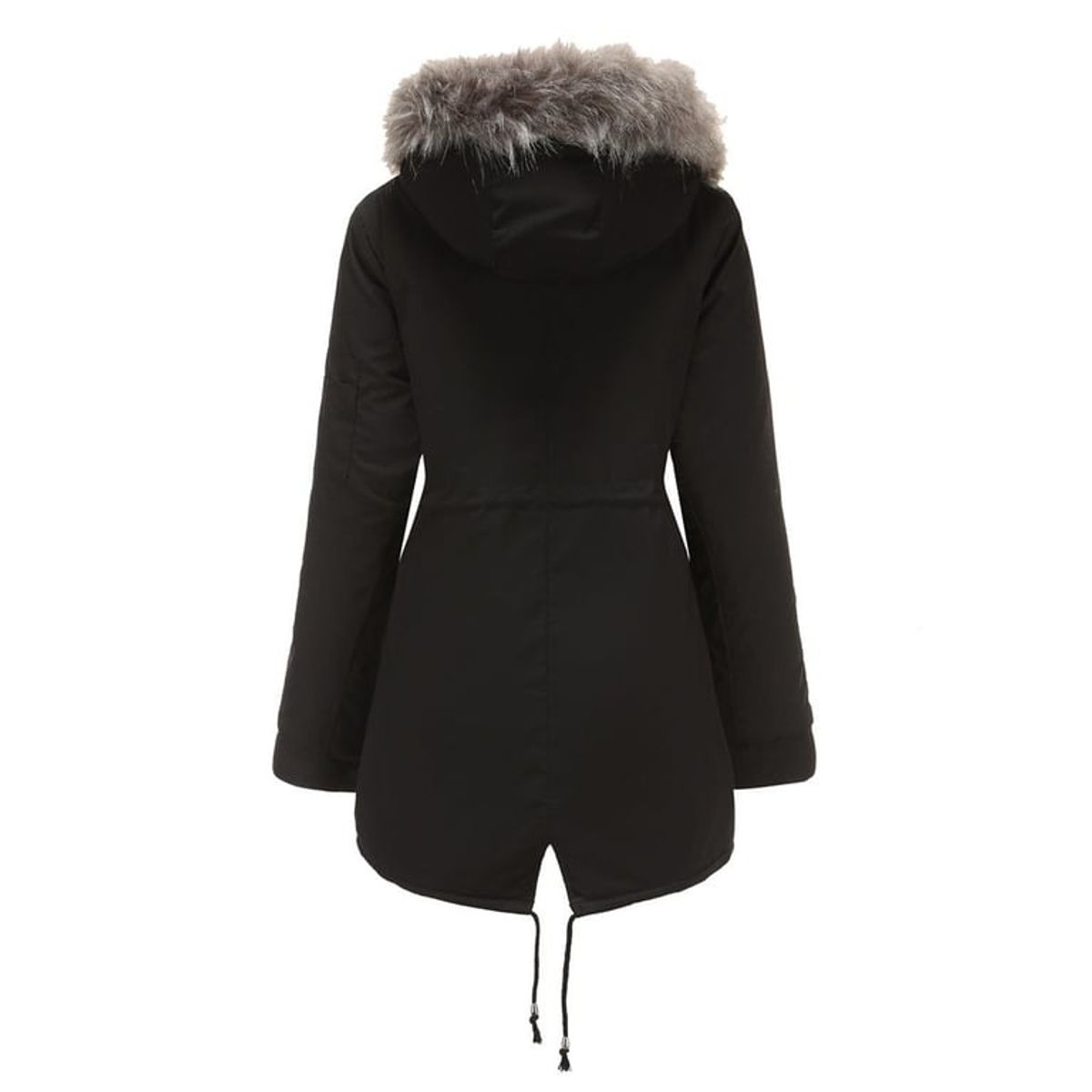 GENERICO - Abrigo con capucha para mujer-negro