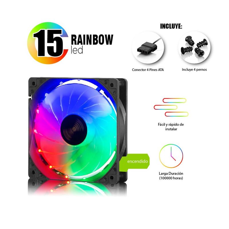 AIRBOOM - Ventilador de Case Gamer Turbine Rainbow Airboom AB-125