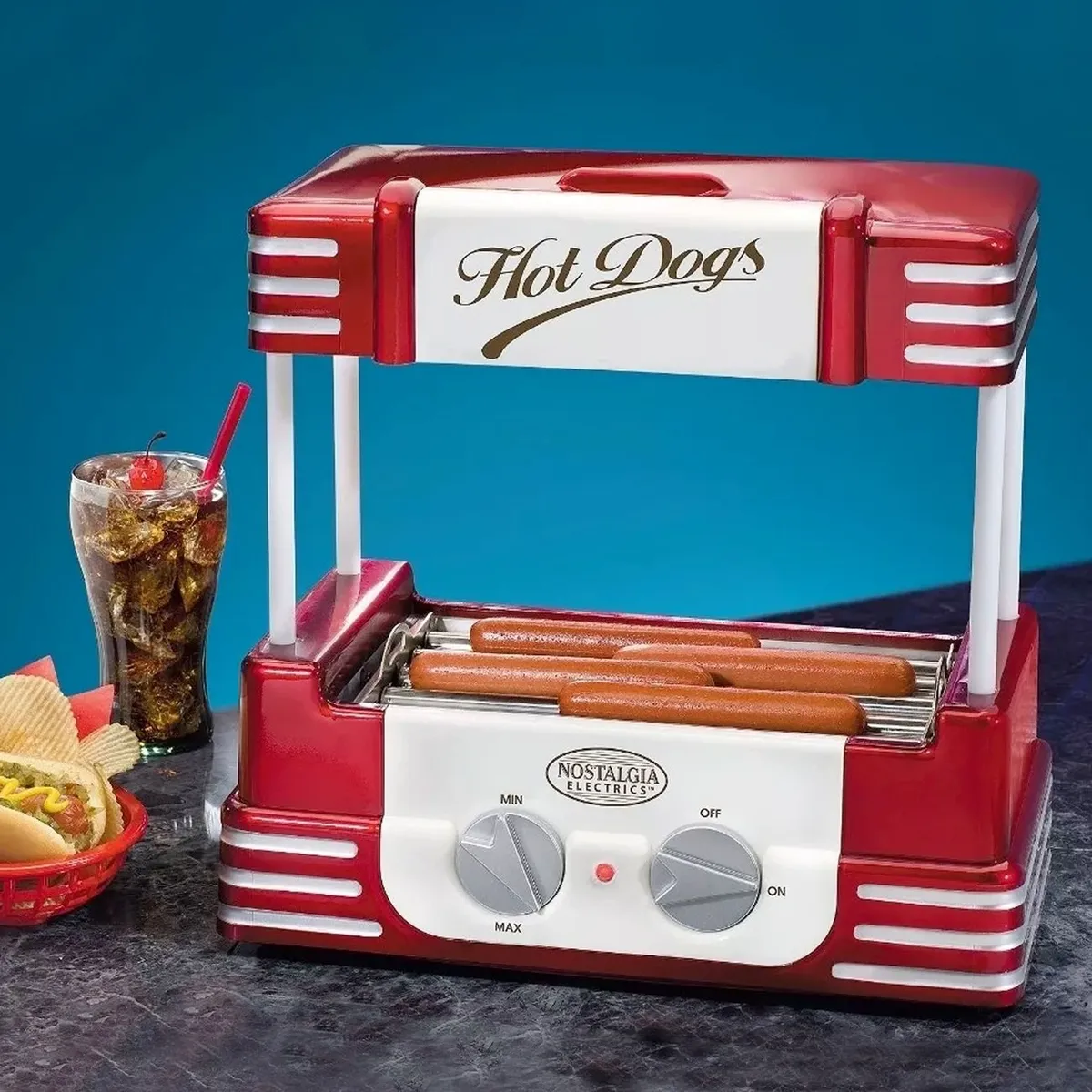 NOSTALGIA - Máquina con Rodillo Freidor para Hot-Dog Retro