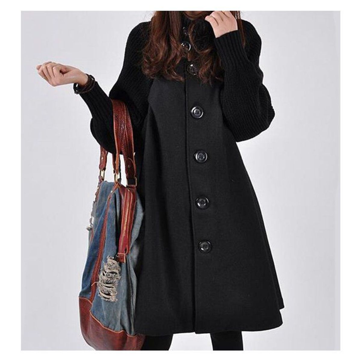 VATYERTY - Abrigo de lana floja de invierno abrigos mujer moda mujer abrigos