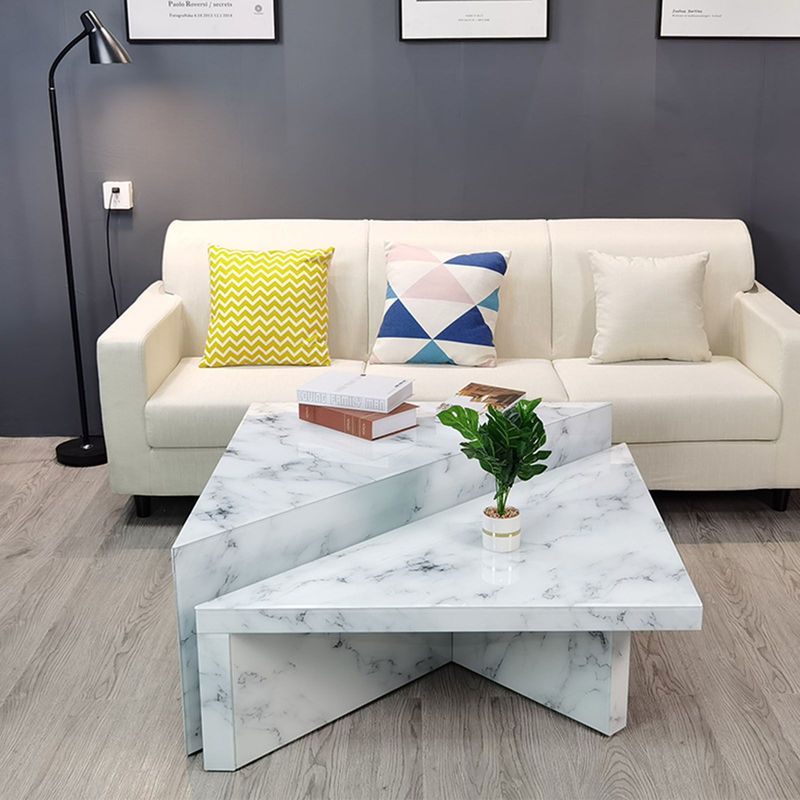 DECOR MESAS - Mesa de Centro Twins Ice - Mármol