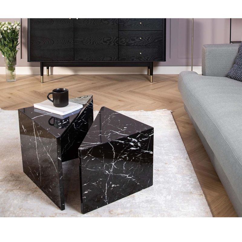DECOR MESAS - Mesa de Centro Zahara Black - Mármol