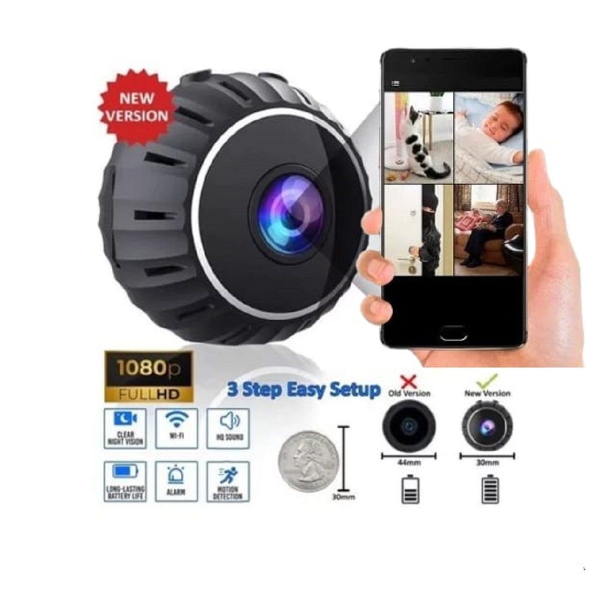 SEISA - IPC-NX11 Mini Cámara Sesisa  Wifi Microsd HD visión nocturna