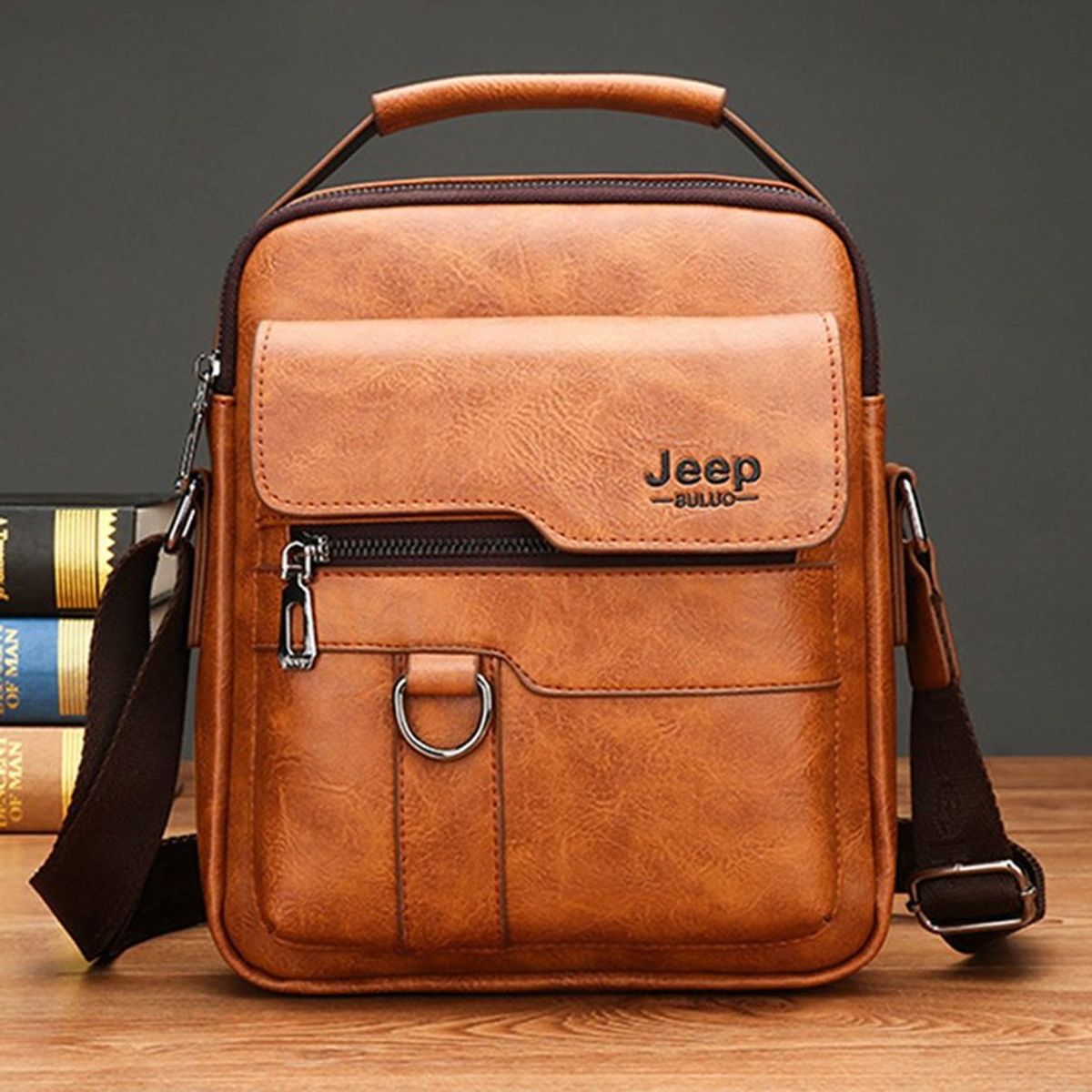 VATYERTY - Jeep vintage - bolso bandolera para hombre color caqui