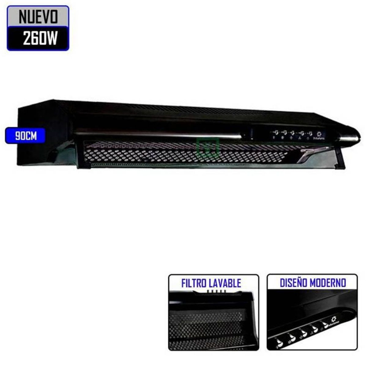 INDURAMA - Campana Extractora 3 Velocidades CEI-902NE