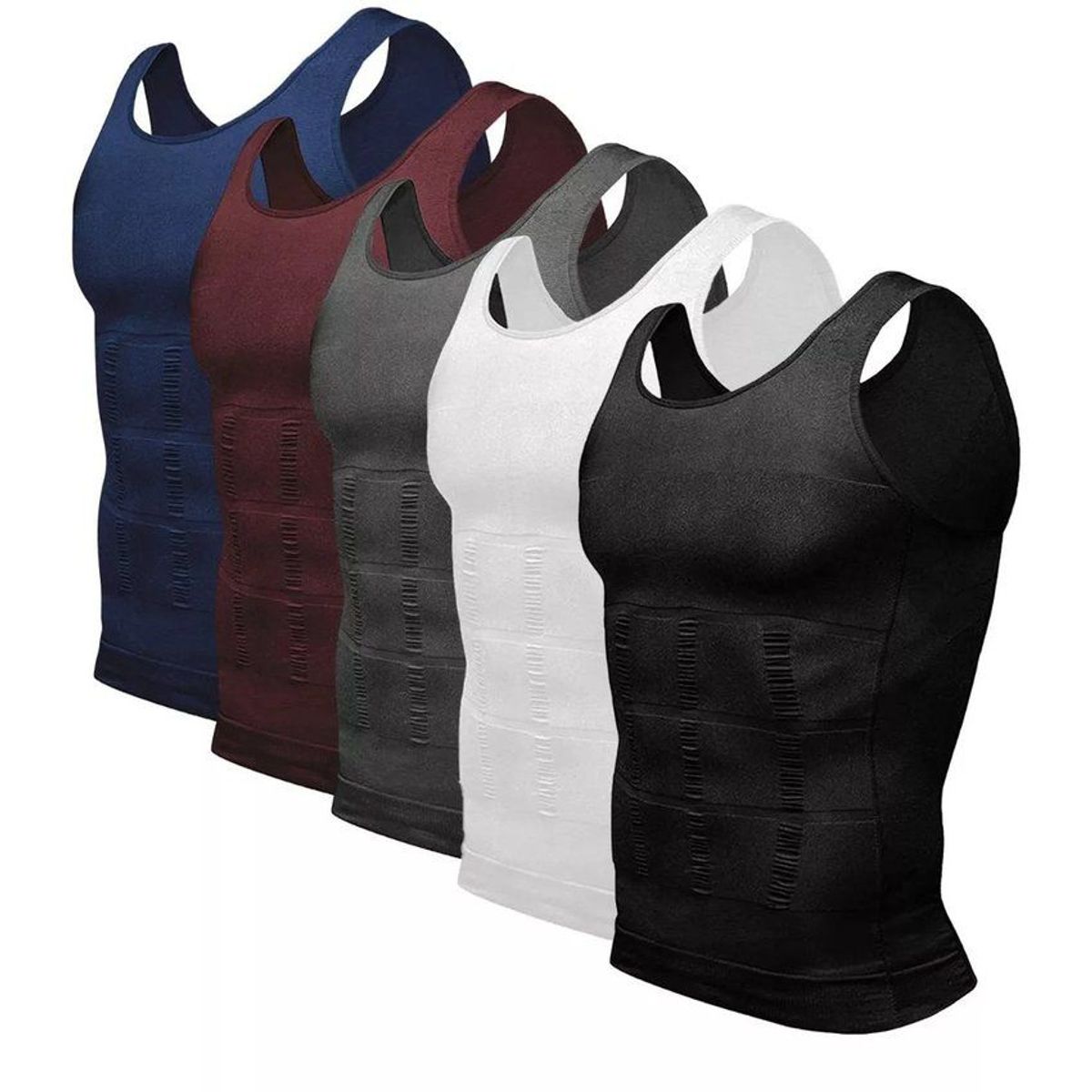 VATYERTY - Faja de hombre camiseta reductora modeladora 5 piezas #4