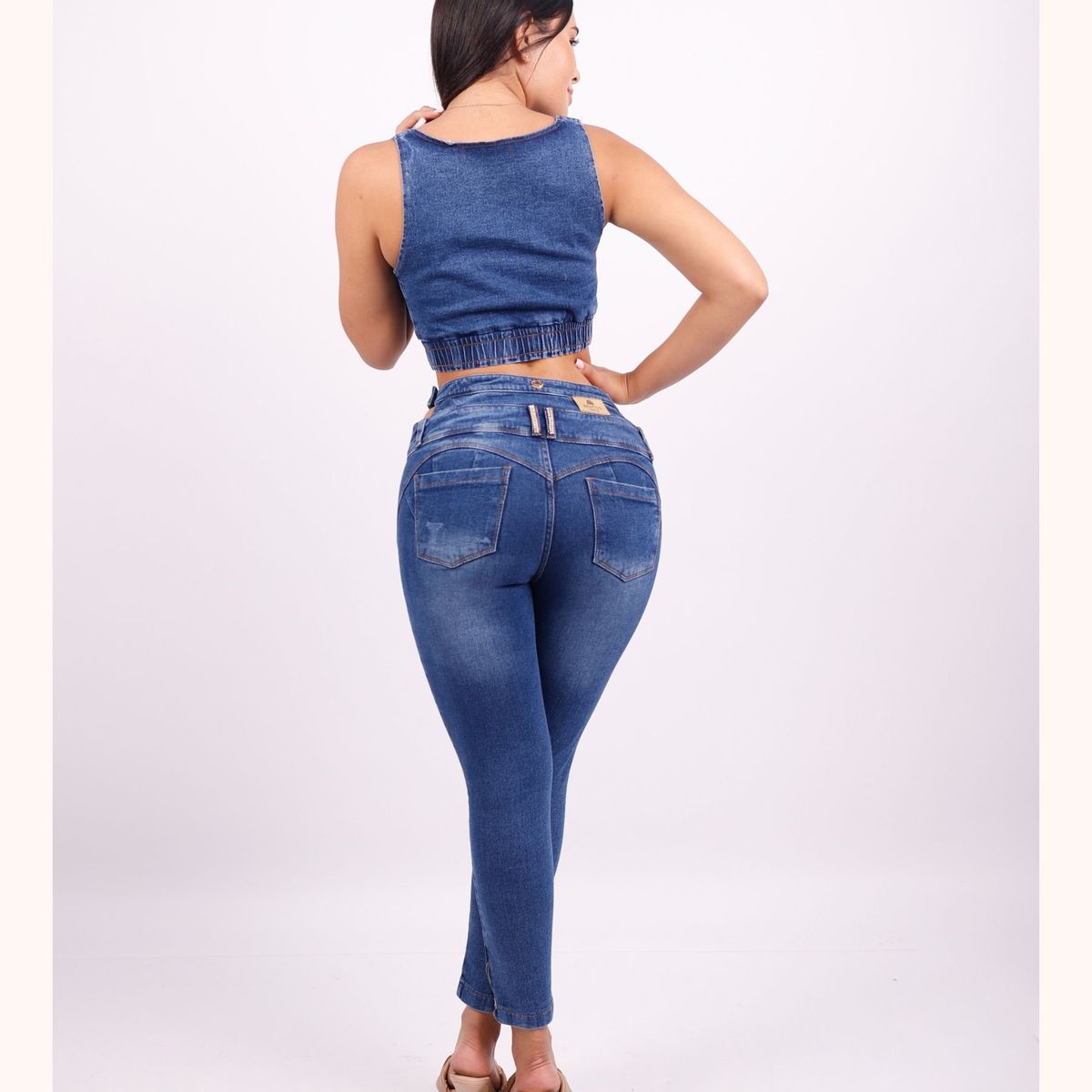BENCUS JEANS - Conjunto Total Denim Top y Pantalón Jean