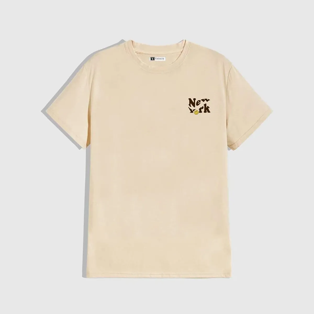YANSUS - Polo Hombre Yansus Beige Estampado Letra