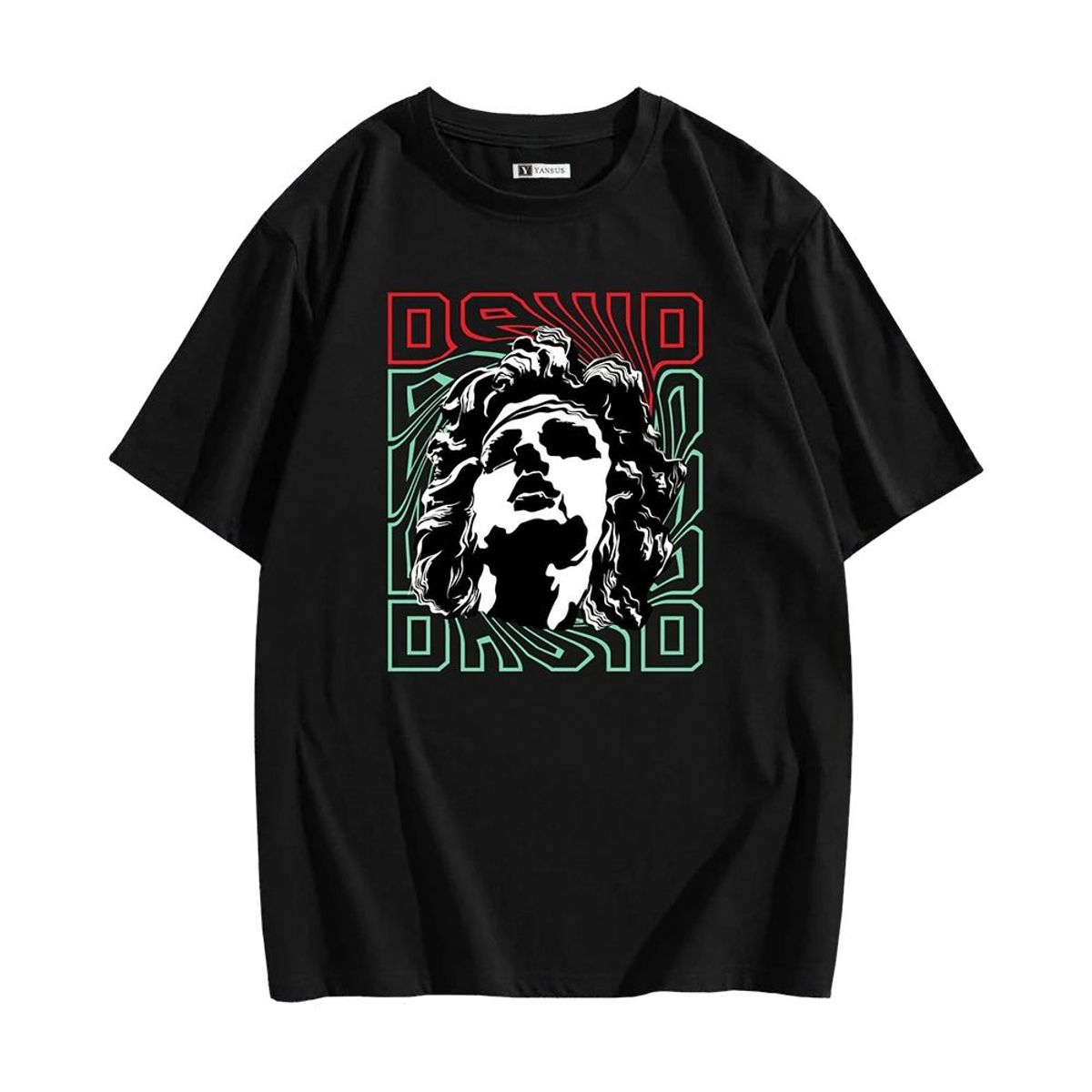 YANSUS - Polo Hombre Yansus Negro Estampado Letra