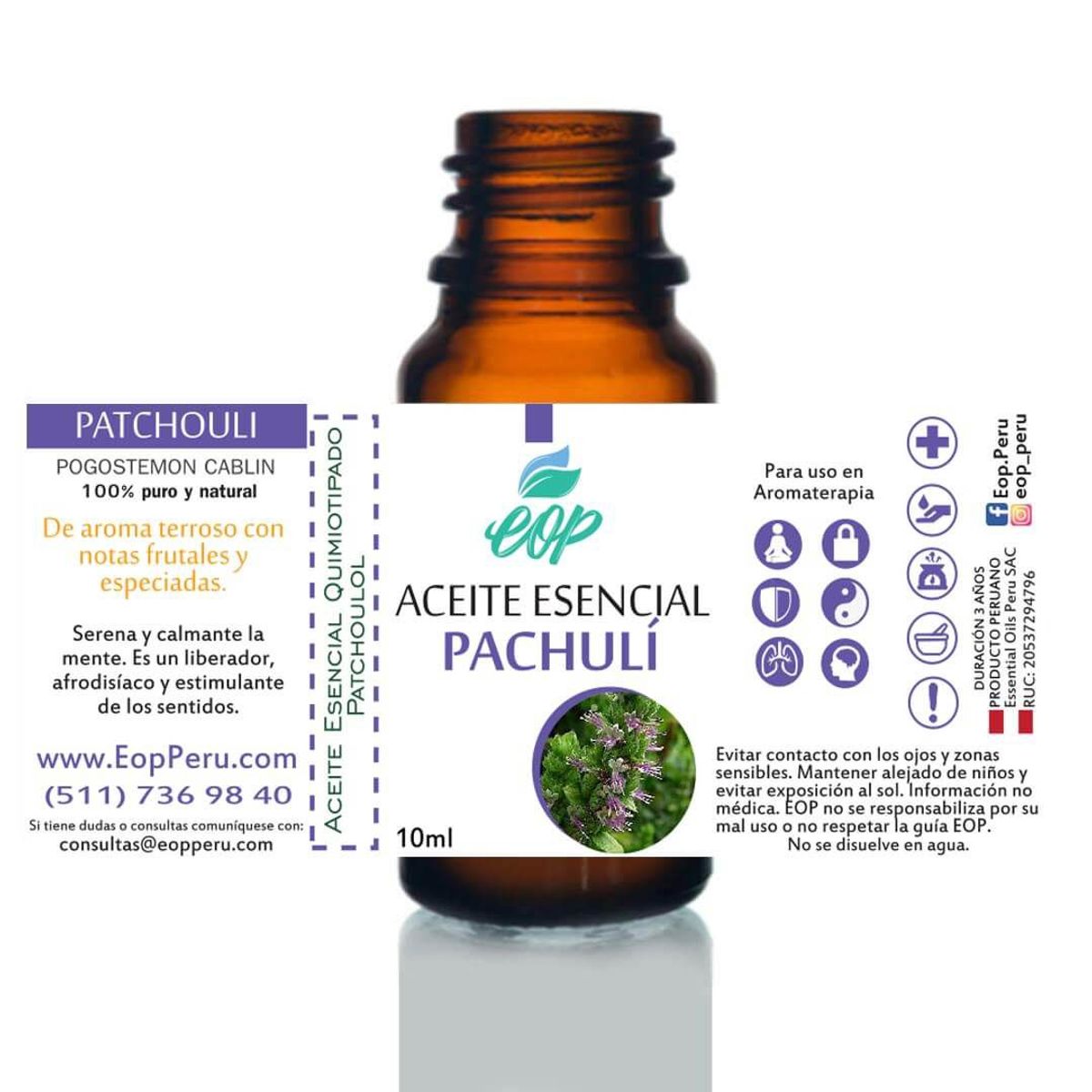 EOP - Aceite Esencial EOP de Pachuli 10ml.