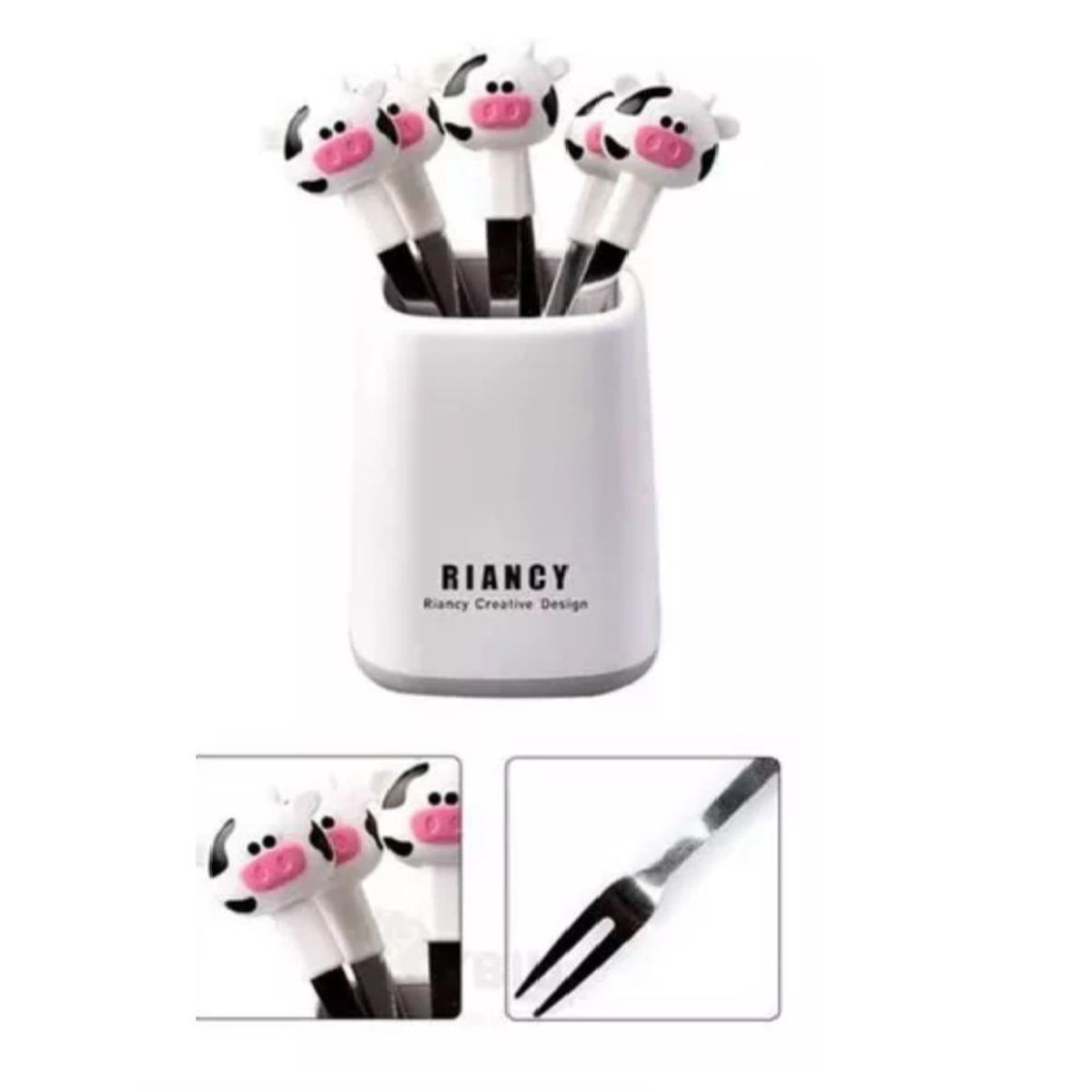 GENERICO - Set de Mini Tenedores Con Diseño de Vaca