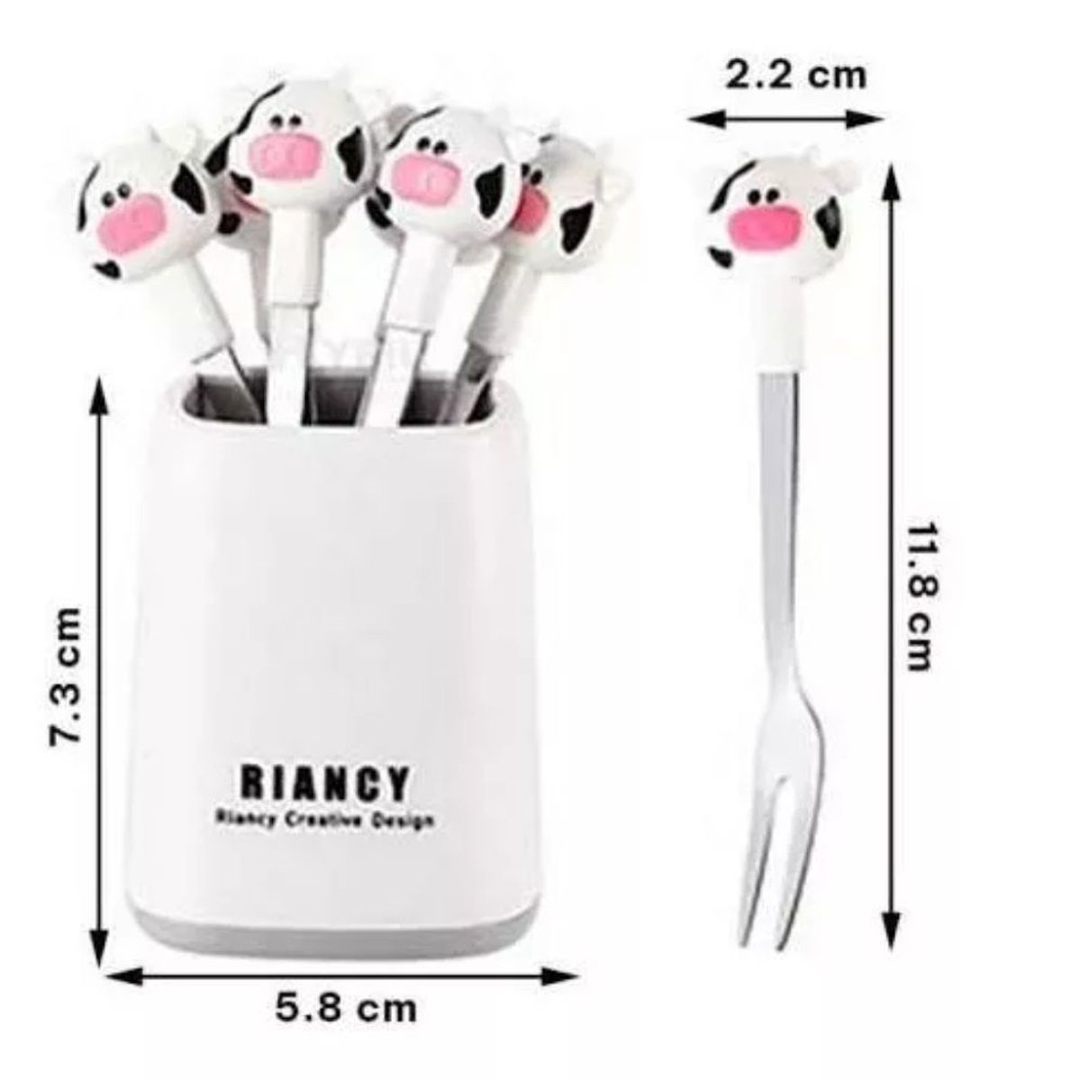 GENERICO - Set de Mini Tenedores Con Diseño de Vaca