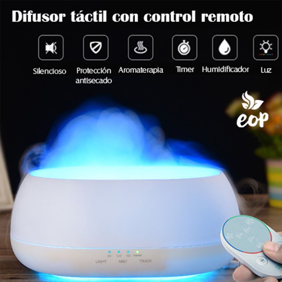 GENERICO - Difusor Eléctrico 500ml con Control Remoto