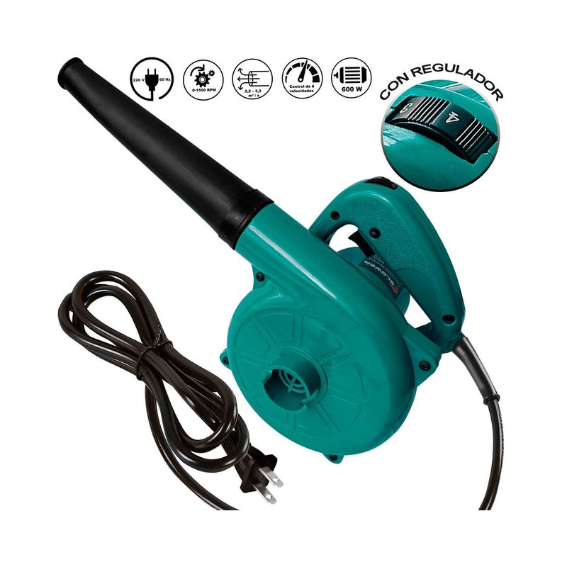 GENERICO - Soplador y Aspirador de Aire con Regulador de Velocidad 600W
