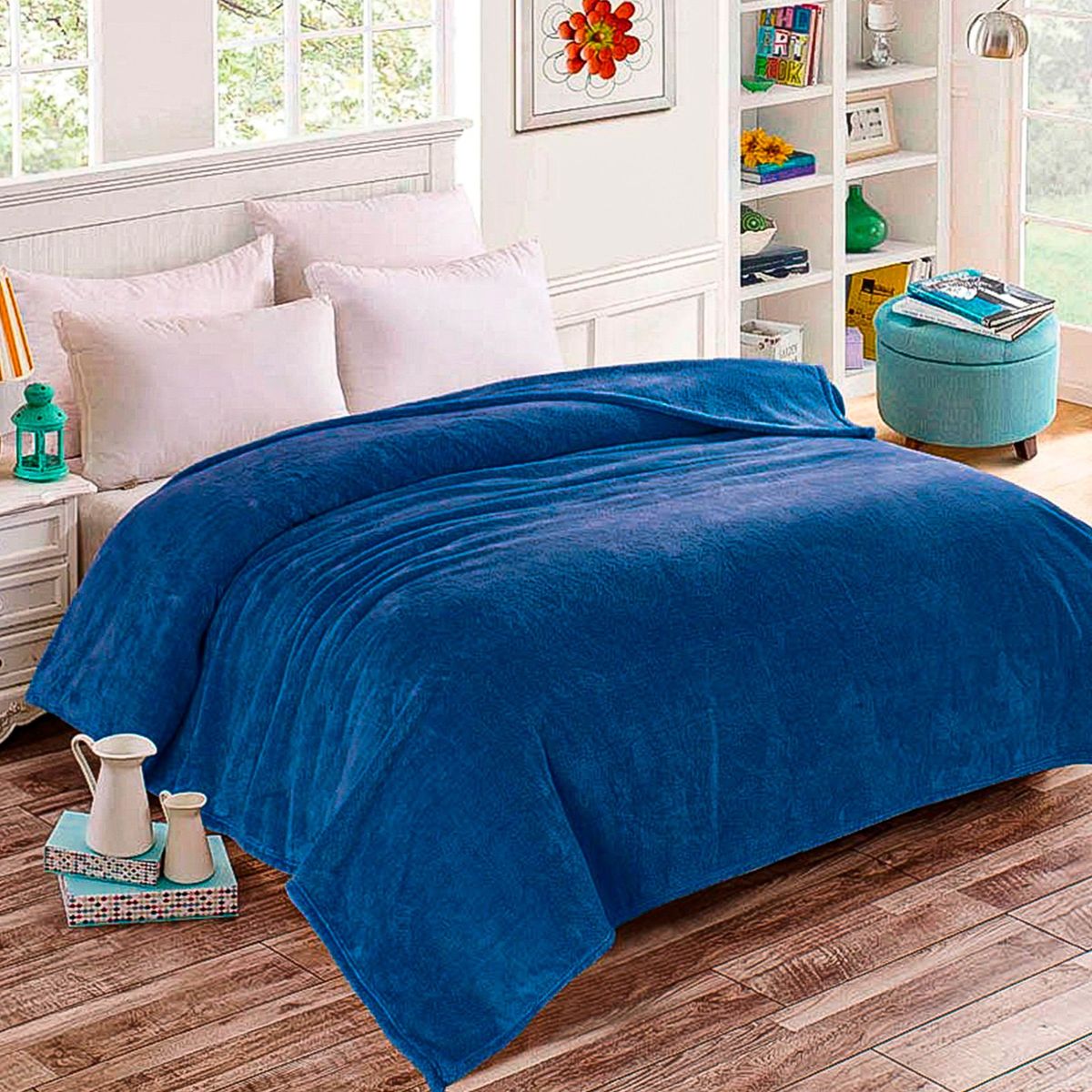 GENERICO - Manta Peluchón 2 plazas - AZULEJO