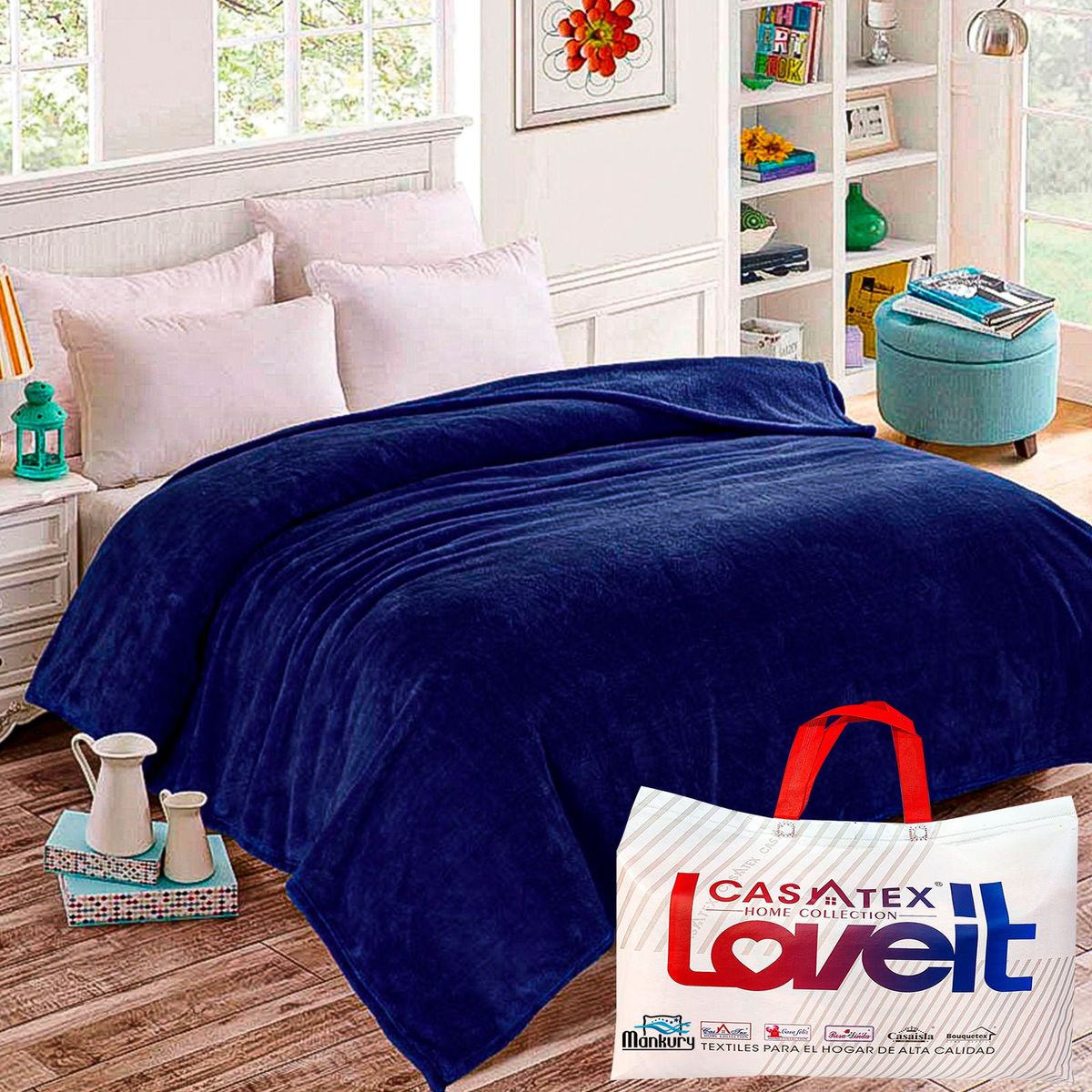 CASATEX - Manta Peluchón 2 plazas - AZUL MARINO