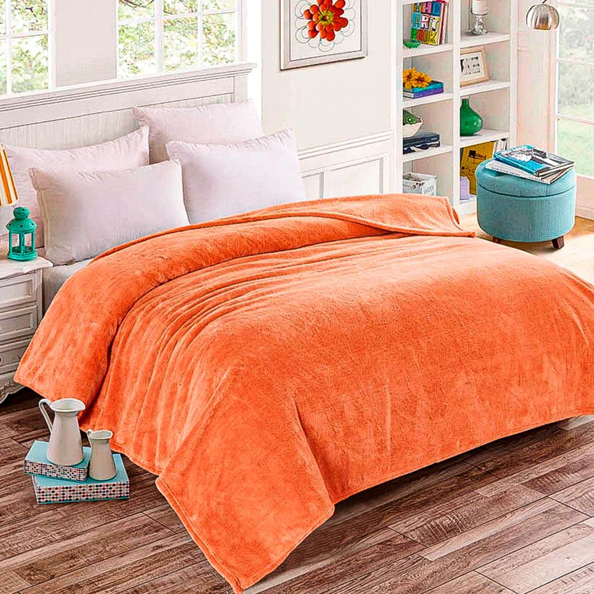 CASATEX - Manta Peluchón 2 plazas - NARANJA