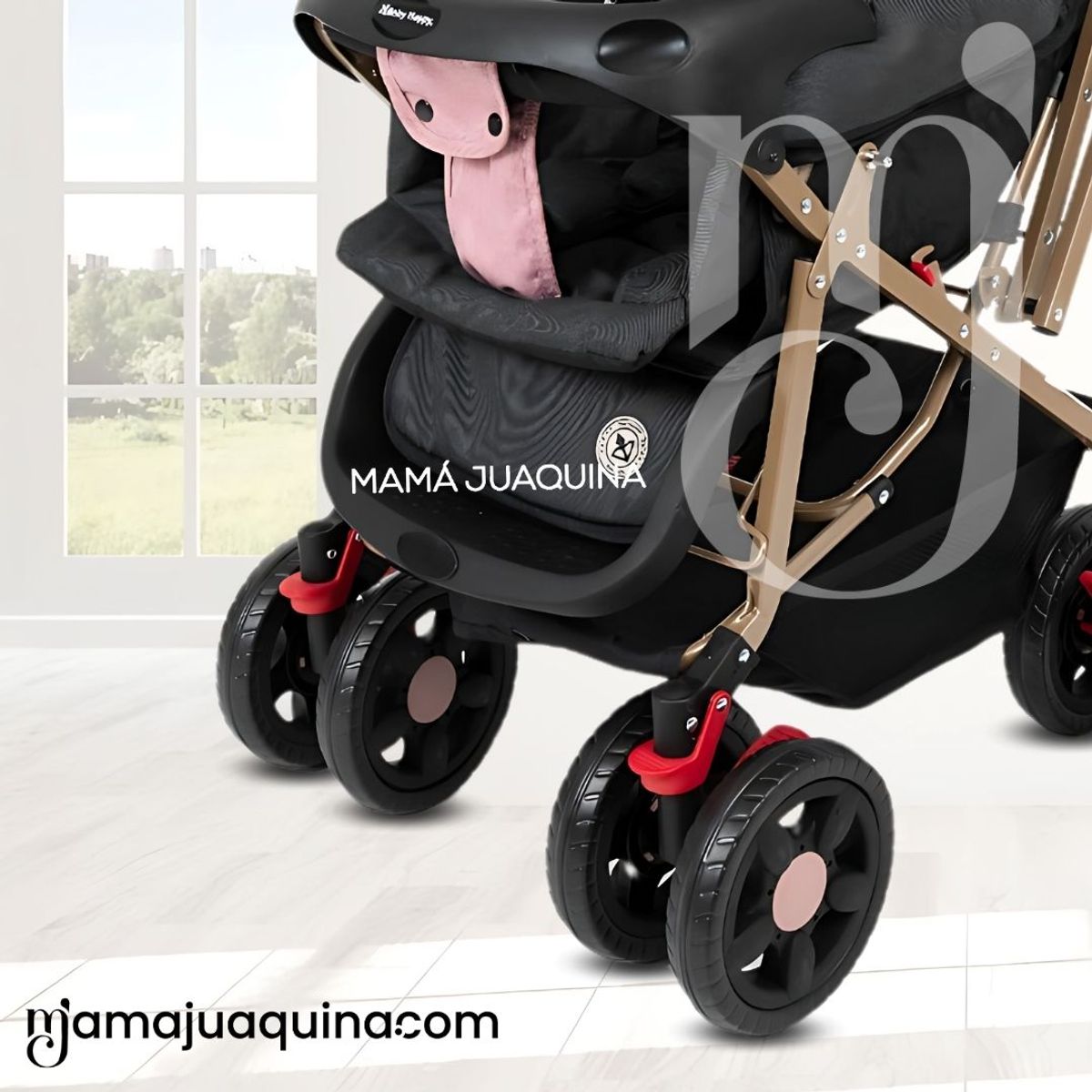 BABY HAPPY - Coche Cuna Baby Happy «VINTAGE CLASIC II» Light Pink